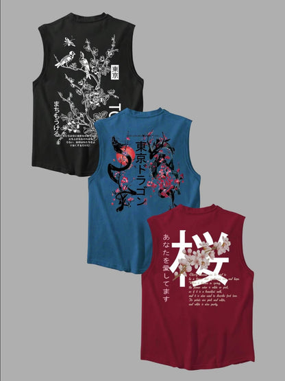 Tokyo Blossom Graphic Tank (3 Pack)