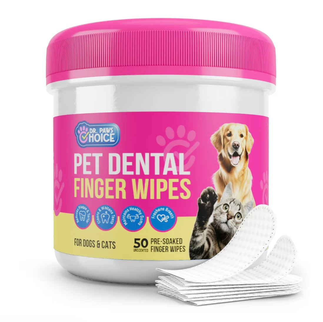 Dr. Paws Choice: Pet Care Finger Wipes for Dental and Ear Hygiene