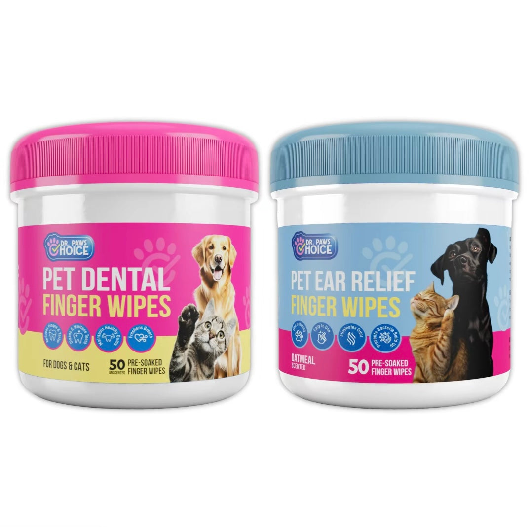Dr. Paws Choice: Pet Care Finger Wipes for Dental and Ear Hygiene