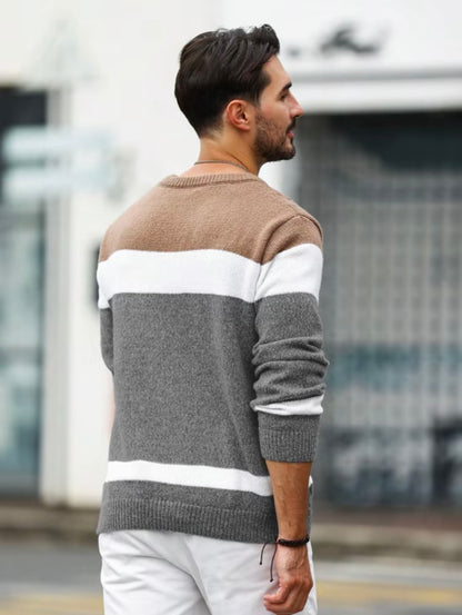 Men’s Colorblock Cable Knit Sweater