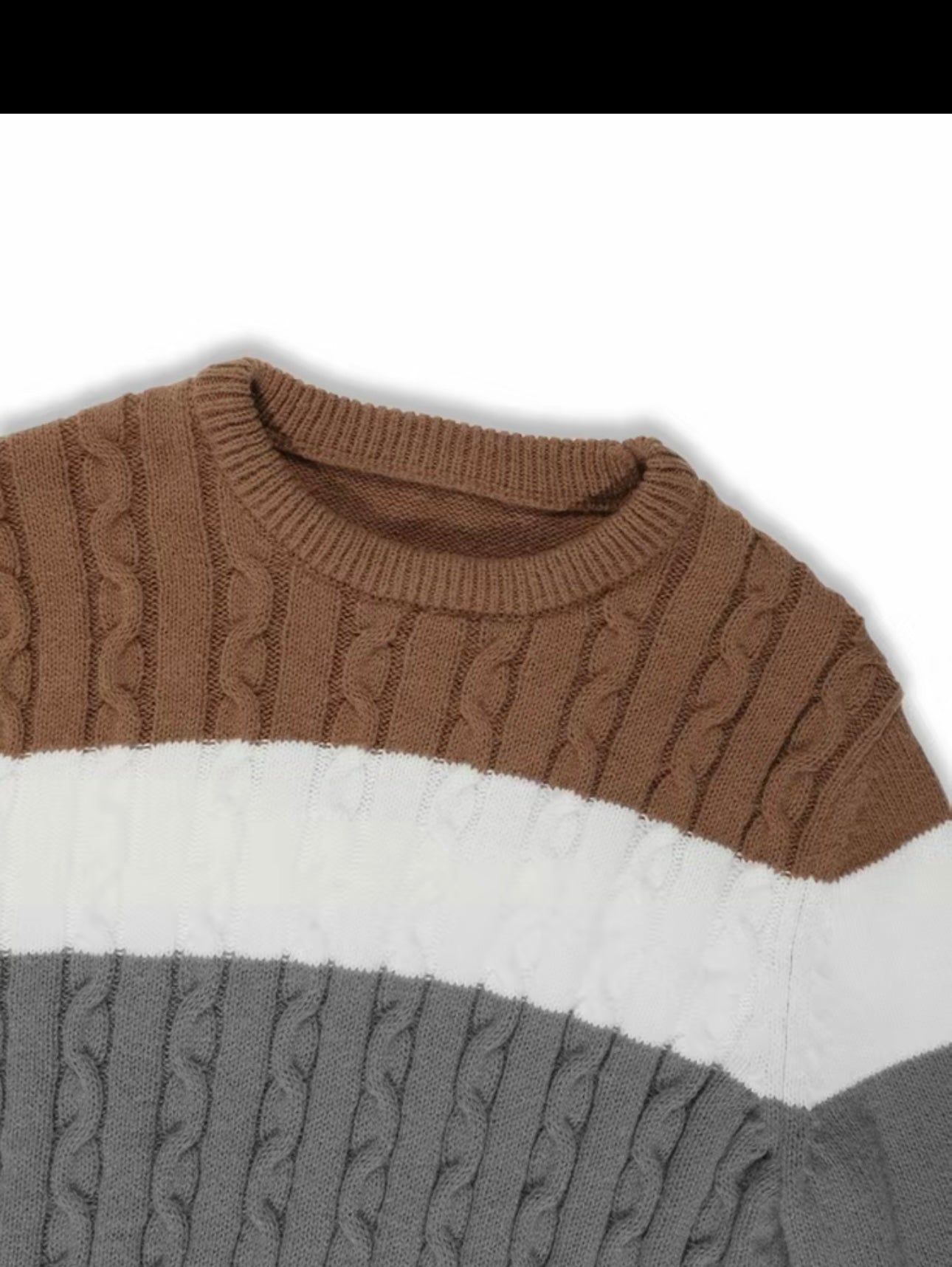 Men’s Colorblock Cable Knit Sweater