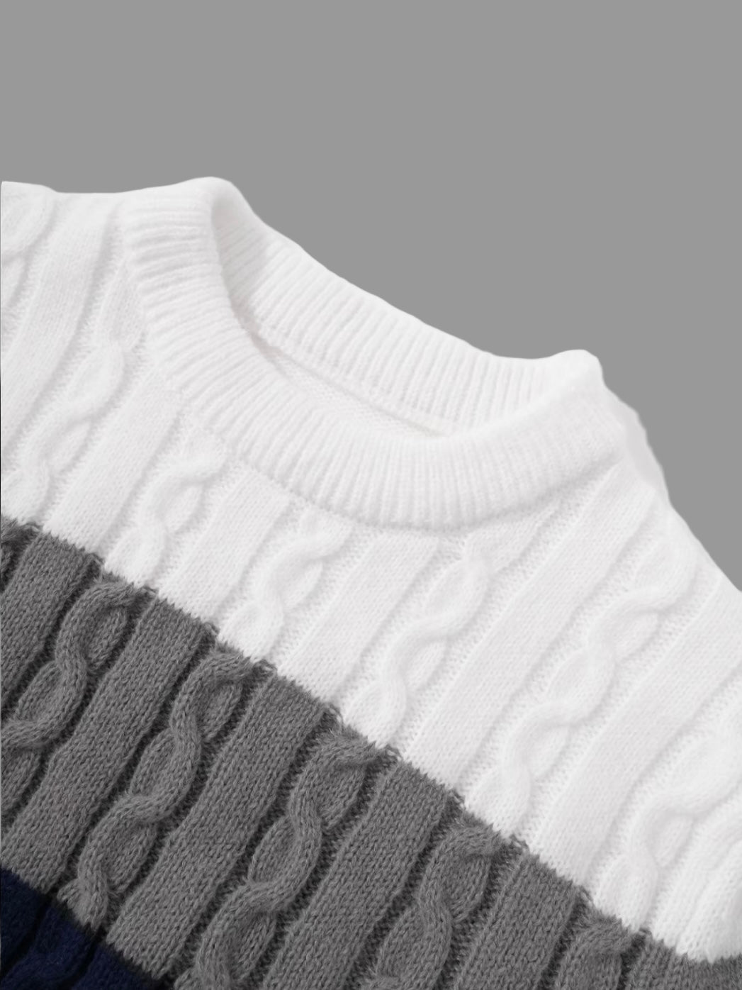 Men’s Colorblock Cable Knit Sweater